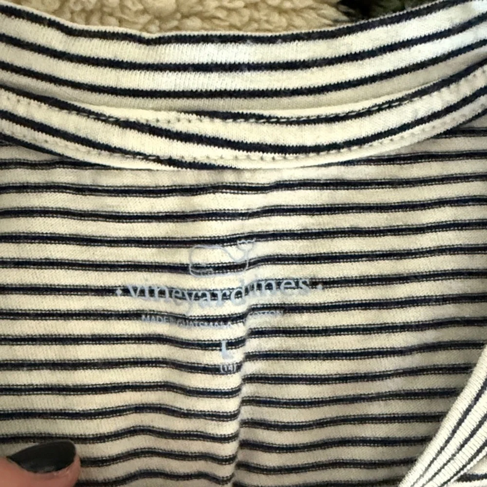 Vineyard Vines Striped Kids Shirt with Ruffle Sleeves - Picture 3 of 7
